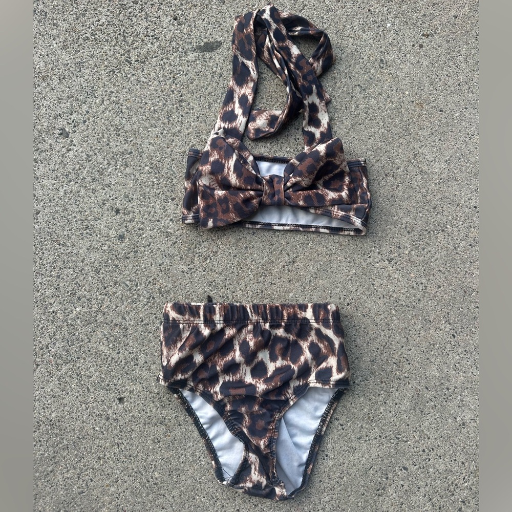 3T Amazon Kids Swim Bikini - Leopard Print